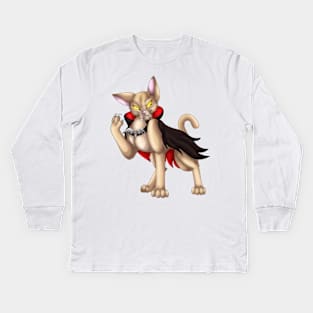 VampiCat: Cream Kids Long Sleeve T-Shirt